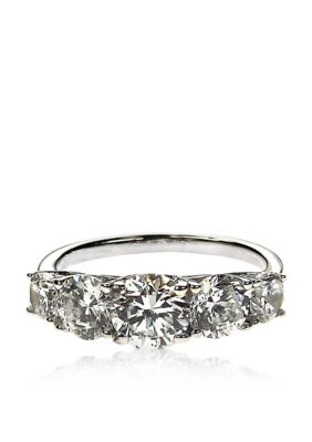 Belk & Co. Platinum Plated Sterling Silver Cubic Zirconia Ring