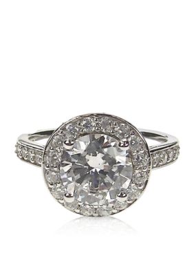 Belk & Co. Platinum Plated Sterling Silver Cubic Zirconia Ring