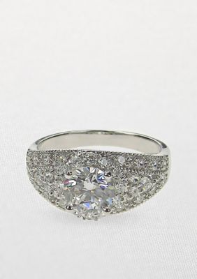 Belk & Co. Platinum Plated Sterling Silver Cubic Zirconia Ring