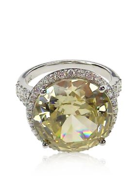 Belk & Co. Platinum Plated Sterling Silver Yellow Round Cubic Zirconia Ring