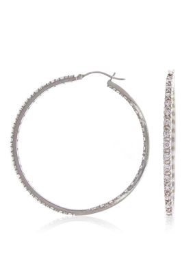 Belk & Co. Platinum Plated Sterling Silver Cubic Zirconia Earrings