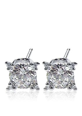 Belk & Co. Platinum Plated Sterling Silver Cubic Zirconia Earrings