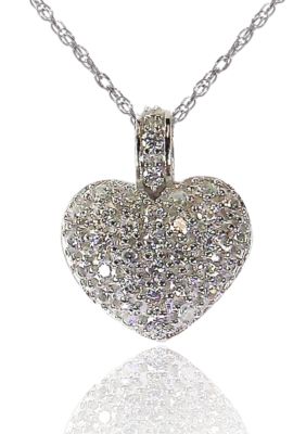 Belk & Co. Platinum Plated Sterling Silver Cubic Zirconia Heart Pendant