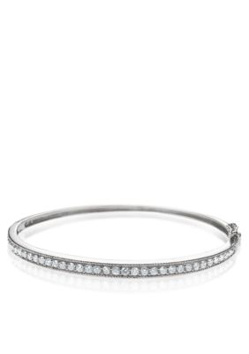 Belk & Co. Platinum Plated Sterling Silver Cubic Zirconia Bangle