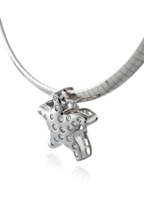 Belk & Co. Platinum Plated Sterling Silver Cubic Zirconia Starfish Slide