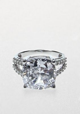 Belk & Co. Platinum Plated Sterling Silver Cubic Zirconia Ring