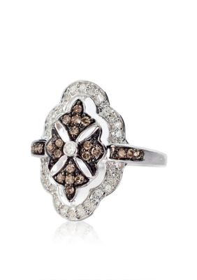 Belk & Co. Mocha Diamond Ring in Sterling Silver