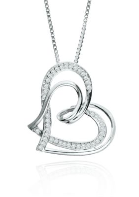 Belk & Co. Diamond Heart Pendant in Sterling Silver