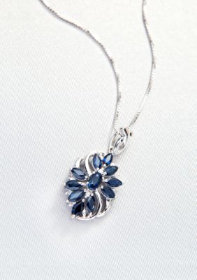Belk & Co. Sterling Silver Sapphire & Diamond Pendant