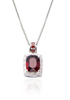 Belk & Co. Sterling Silver Garnet and Diamond Pendant