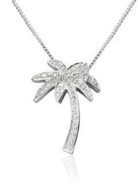 Belk & Co. Diamond Palm Tree Pendant in Sterling Silver