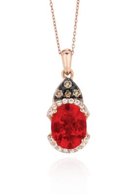 Le Vian Neon Tangerine Fire Opal Pendant with Diamonds