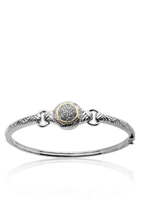 Belk & Co. 14k Gold and Sterling Silver Diamond Bangle
