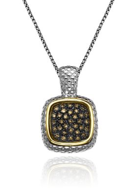 Belk & Co. Mocha Diamond Pendant in Sterling Silver with 14k Gold