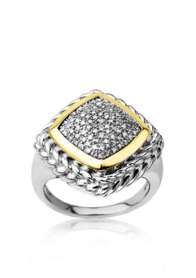 Belk & Co. Sterling Silver with 14k Gold Diamond Ring
