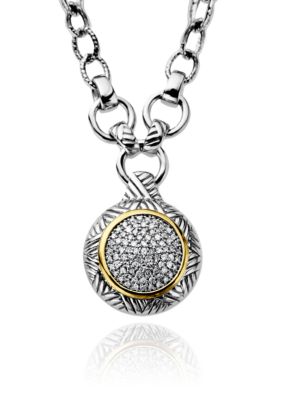 Belk & Co. Sterling Silver with 14k Diamond Necklace