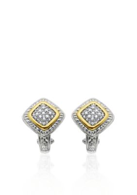 Belk & Co. Diamond  Earrings in Sterling Silver with 14k