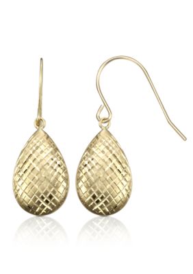 Belk & Co. 14k Diamond Cut Teardrop Earrings