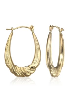Belk & Co. 14k Twist Bottom Hoop