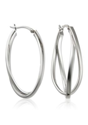 Belk & Co. Sterling Silver Double Oval Hoop Earrings