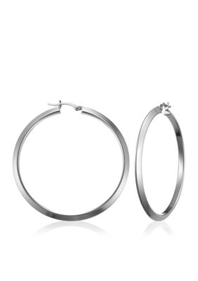 Belk & Co. Sterling Silver Triangular Tube Hoop Earrings
