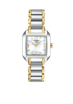 Tissot T-Wave Ladies Mother Of Pearl Quartz Two-Tone Watch