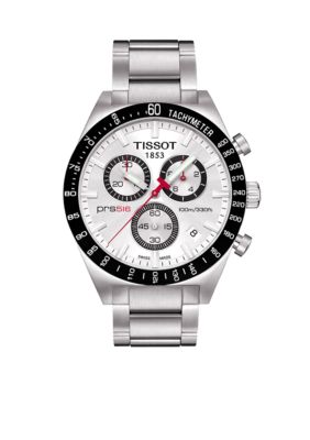 Tissot PRS516 Men's Silver Quartz Chronograph Steel Watch