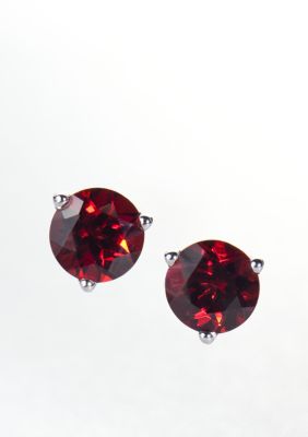 Belk & Co. 14k White Gold Garnet Stud Earrings  