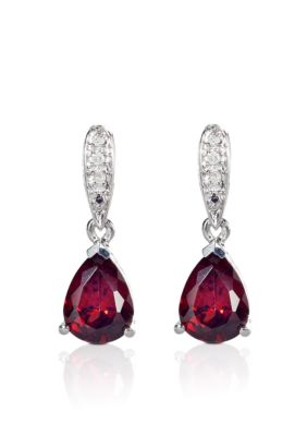 Belk & Co. Sterling Silver Garnet Earrings  