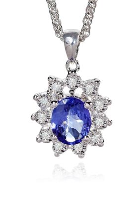 Belk & Co. Sterling Silver Tanzanite Diamond Pendant