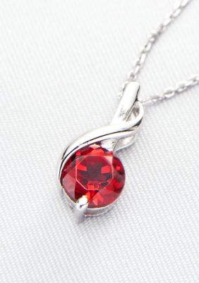 Belk & Co. Garnet Pendant in Sterling Silver
