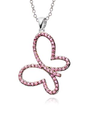 Belk & Co. Sterling Silver Rhodolite Garnet Butterfly Pendant