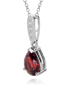 Belk & Co. Sterling Silver Garnet and Diamond Pendant  
