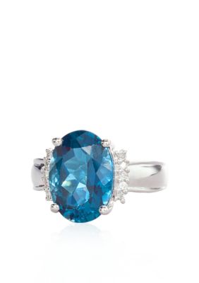 Belk & Co. Sterling Silver Blue Topaz and Diamond Ring