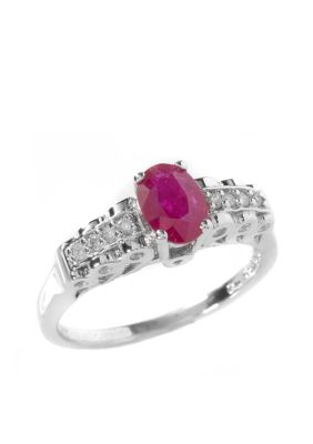 Belk & Co. Sterling Silver Oval Ruby Ring