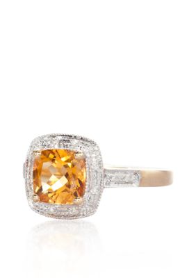 Belk & Co. 10k Yellow Gold Citrine and Diamond Ring <br>