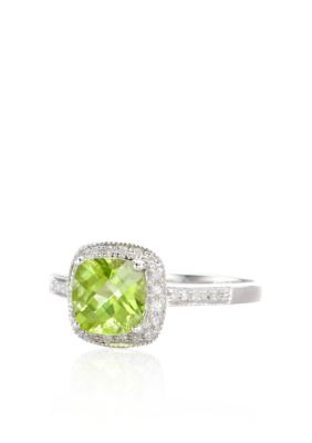 Belk & Co. 10k White Gold Peridot and Diamond Ring  