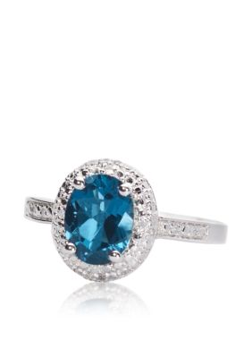Belk & Co. Sterling Silver London Blue Topaz and Diamond Ring