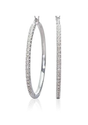 Belk & Co. Sterling Silver Diamond Hoop Earrings