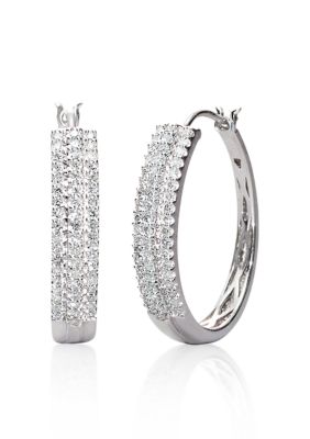 Belk & Co. Sterling Silver Diamond Hoop Earrings