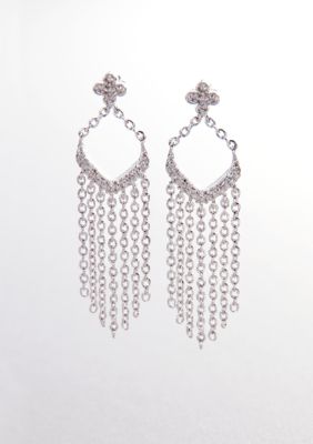 Belk & Co. Diamond Tassel Earrings in Sterling Silver
