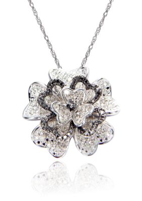 Belk & Co. Black & White Diamond Pendant in Sterling Silver