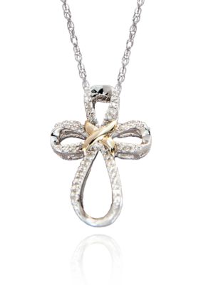 Belk & Co. Diamond Cross Pendant in Sterling Silver
