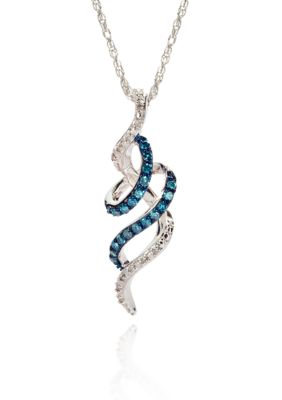 Belk & Co. Sterling Silver Blue & White Diamond Pendant