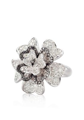 Belk & Co. Black & White Diamond Ring in Sterling Silver
