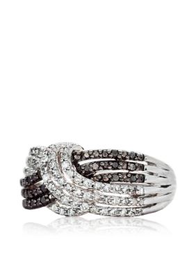 Belk & Co. Sterling Silver Black & White Diamond Ring
