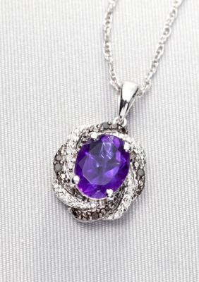 Belk & Co. Sterling Silver Amethyst and Diamond Pendant