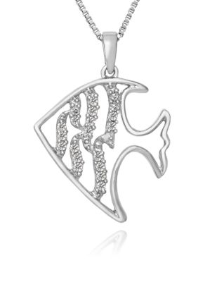 Belk & Co. Diamond Fish Pendant in Sterling Silver