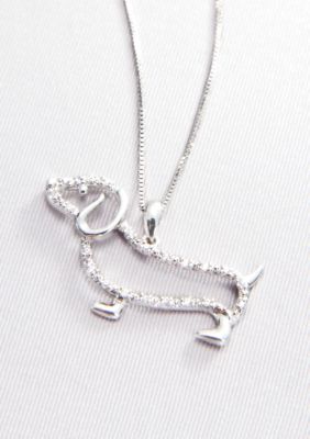 Belk & Co. Diamond Dachshund Pendant in Sterling Silver