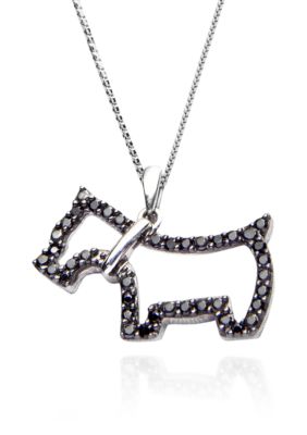 Belk & Co. Sterling Silver Black Diamond Dog Pendant